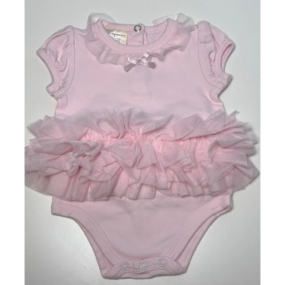 0-3 month lot of 6 baby‎ girl Disney Hello Kitty Bodysuit Romper Bib ruffle new